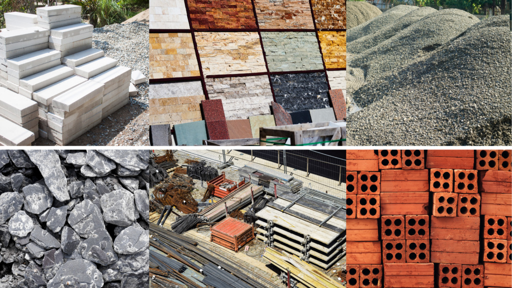 Collage of best construction materials
